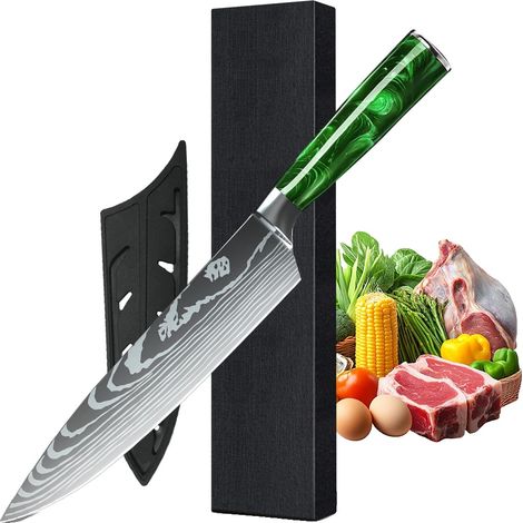 Juego de cuchillos de cocina, acero inoxidable de alto contenido de carbono, hojas de precisión, 1 pieza (1/2)