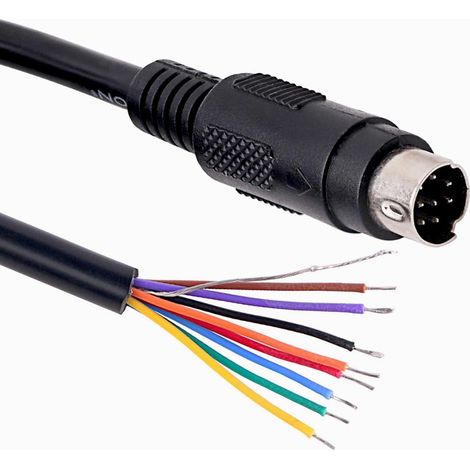 Mini-DIN-8-Pin-Stecker-Adapterkabel – 1 Stück – offene Drähte – Datenübertragung – für Laptops und Reparaturen – 3 Meter (1/5)