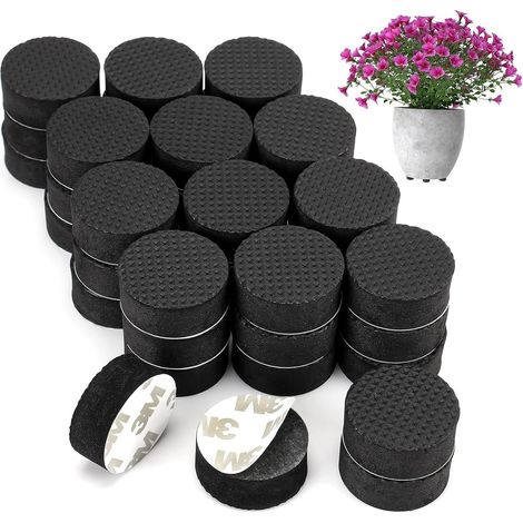 Unsichtbare Blumentopffüße 50 Stück für Blumentopf, Garten Unsichtbare Topffüße für alle Innen- und Außenbereiche, rutschfeste Selbstklebende Pflanzentopffüße (30 x 10 mm) (1/5)