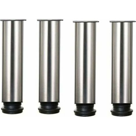 Set mit 4 Edelstahl-Möbelfüßen, höhenverstellbar um 25 cm, ideal für Sofa, Tisch und Schränke. (1/4)