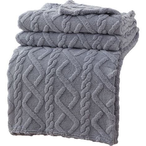 Couverture ultra douce - Plaid - 150 x 120 cm - Pour canapé, chambre et salon - Couverture polaire grise ultra douce (1/3)