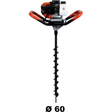 GT Garden Erdlochbohrer, Benzin Motor 52 cm3-3 PS, inkl. 1 Bohrer 60 mm