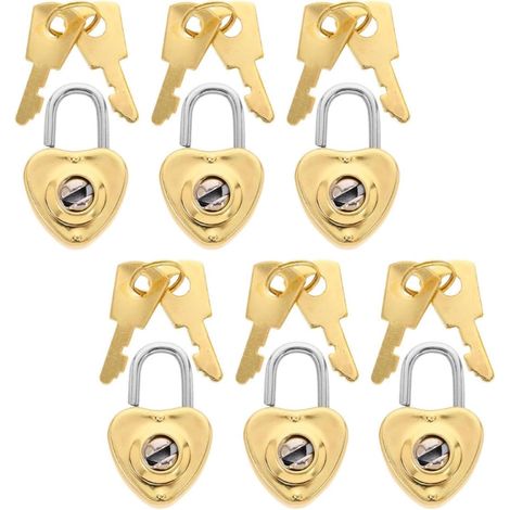 de 6 mini cadenas dorés en forme de cœur en alliage de zinc (1/5)