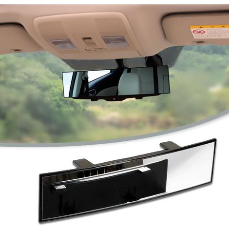 Espejo retrovisor interior panorámico universal de 12 pulgadas, con clip, antirreflejo HD, gran angular y reducción de puntos ciegos, universal para automóviles, SUV, camiones y otros vehículos.