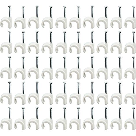 EUROTOOLS Nagelschellen für Kabel Ø 7- 9 mm, 50 Stück, mit Stahlnagel 25 mm (1/2)