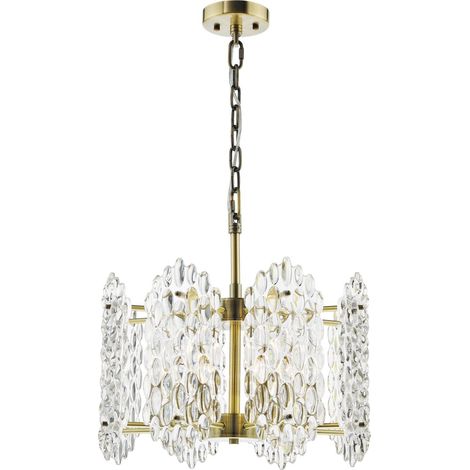 Dar Porthos Suspension Porthos à 8 lumières en laiton antique et verre (1/5)