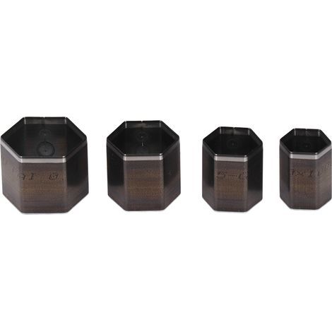 Lot de 4 Outils de Poinçonnage Hexagonaux pour l'artisanat du Cuir, Poinçon de Trou, Poinçon d'extrémité, Ensemble de Matrices de DéCoupe du Cuir, Ceinture de Coupe de Bord,. (1/5)
