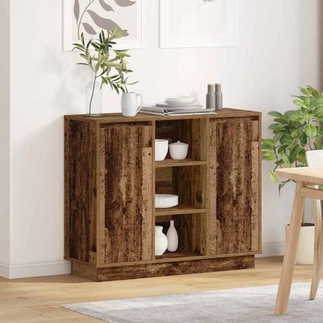 LED-Sideboard Altholz 90 x 32 x 75 cm Holzwerkstoff