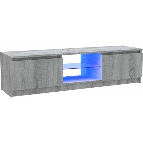 TV-Möbel mit LED-Lichtern Sonoma Grau 120x30x35,5 cm
