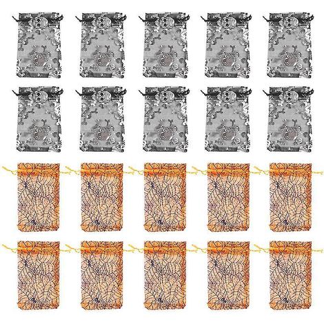 50 sachets en organza pour décorations d'Halloween (1/3)