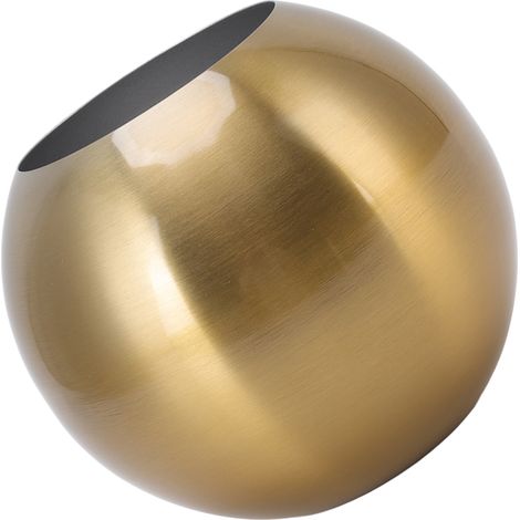 Vase Ronde Style Nordique en Acier Inoxydable Doré, Décoration Moderne pour Bureau ou Salon