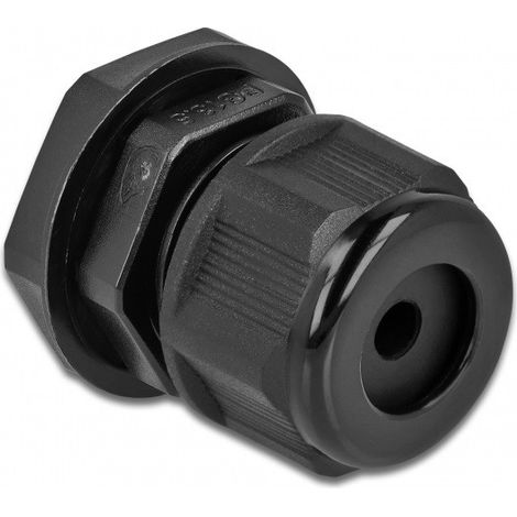 DELOCK LOT DE 2 PRESSE-ÉTOUPES PG13,5 POUR CÂBLE ROND NOIR 60363