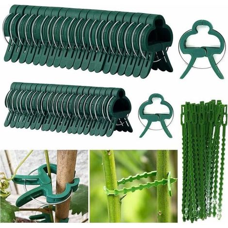 Ulisem 60 Pièces Clips De Support De Jardin, Clips De Plantes, Clip De Support De Plante Avec 30 Pièces Attaches Plantes Réglables, Pinces Stables Pour Fixer Les Plantes Grimpantes(30 Grands + 30 Peti (1/5)
