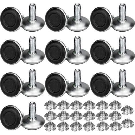 20 Pack Pied Vérin Réglable Pour Meuble, Pied de Nivellement Aevc T-écrou Filetage M8x20x30mm, Vis Support de Nivellement Pieds de meuble, Chaise, Table (1/5)