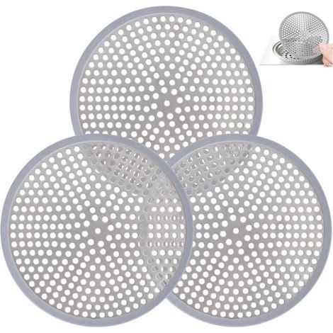 Lot de 3 filtres de vidange en acier inoxydable 11,8 cm – Résistance à la corrosion – Pour baignoire, cuisine, salle de bain, douche (1/5)
