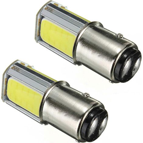 4 x 1157 BAY15D COB LED Feux de stationnement, feux stop et feux arrière clignotants pour voiture, 12 V CC, blanc (1/5)