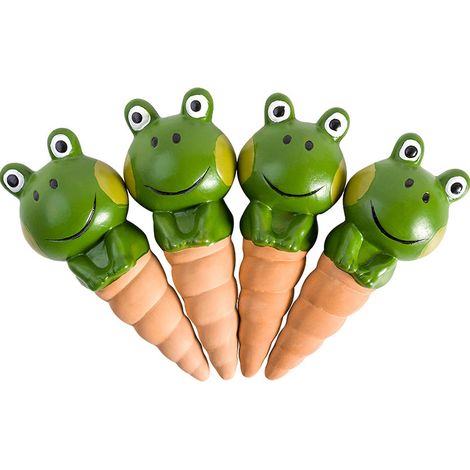 Lot de 4 tuteurs d'arrosage pour plantes d'intérieur, en forme de lutin, avec arrosage automatique et décoration grenouille mignonne. (1/5)