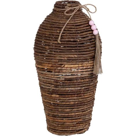 Jarrón de hoja de banana natural marrón, D25x48 cm (1/5)