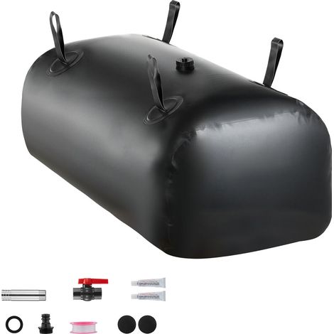 Réservoir d'eau souple 113L, poche de stockage pliable et transportable, sac étanche en PVC 1000D résistant à l'usure, citerne portable pour jardin, camping-car et urgence, noir (1/5)