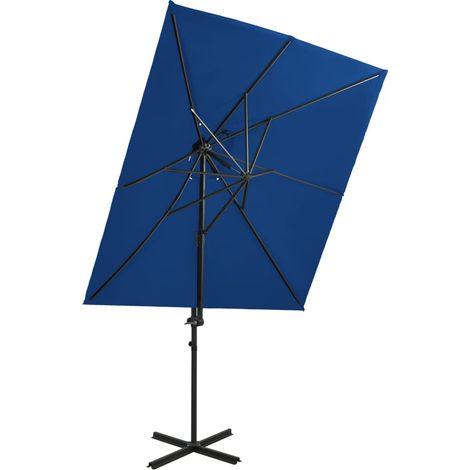 Ampelschirm mit Lüftung 250x250 cm Azurblau