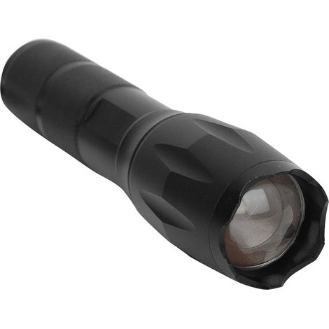 Lampe torche LED T6 télescopique à intensité variable en alliage d'aluminium noir, éclairage puissant pour l'extérieur (1/5)
