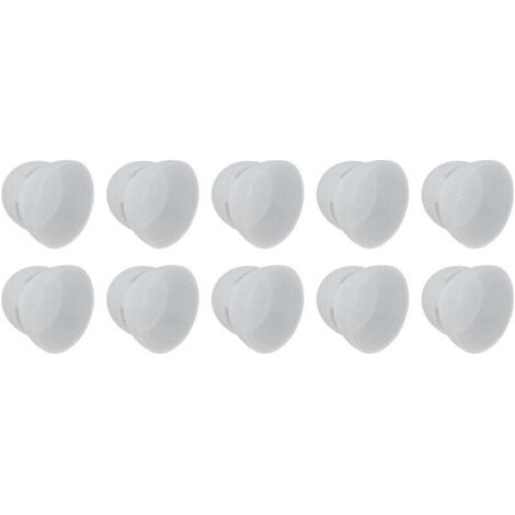 12MM grand double couche tête de tympan fermée accessoires pour aides auditives bouchons d'oreille souples double couche à tympan fermé (paquet de dix dans un sac) blanc