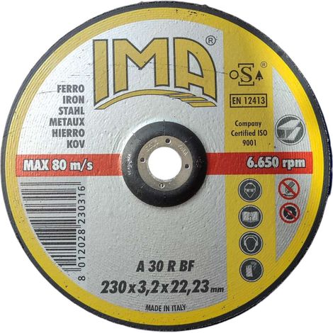 Disco da taglio per smerigliatrice 230X3,2X22,23 per ferro Ima (1/4)