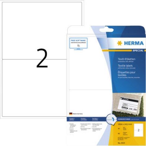 Herma 4519 Etichetta per nome 199.6 x 143.5 mm Seta all'acetato Bianco 40 pz. Staccabile Stampante laser, Fotocopiatric (1/4)