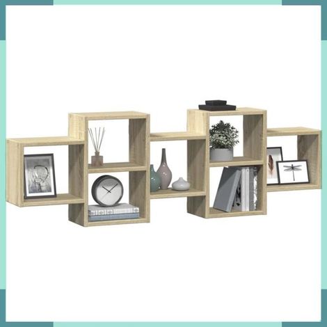 853220 étagère murale chêne sonoma 129x18x42 cm bois d'ingénierie (1/5)