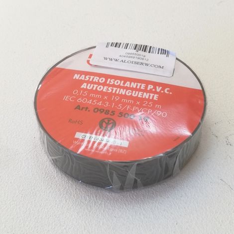 Nastro isolante nero 0,15 x 19mm x 25mt in pvc autoestinguente (1/2)