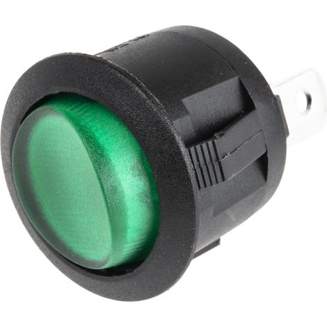 Interrupteur à bascule Vert Unipolaire à une direction On-None-Off lumineux ( Prix pour 1 )