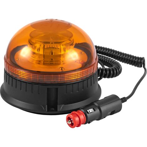 GYROPHARE A LED BITENSION 12/24 VOLTS MAGNETIQUE FAIBLE HAUTEUR