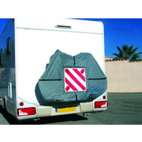 Adnauto – Bâche de protection pour 2 ou 3 vélos – Plastique léger et hydrofuge – Sangles élastiques pour fixation – Fenêtre pour panneau signalisation