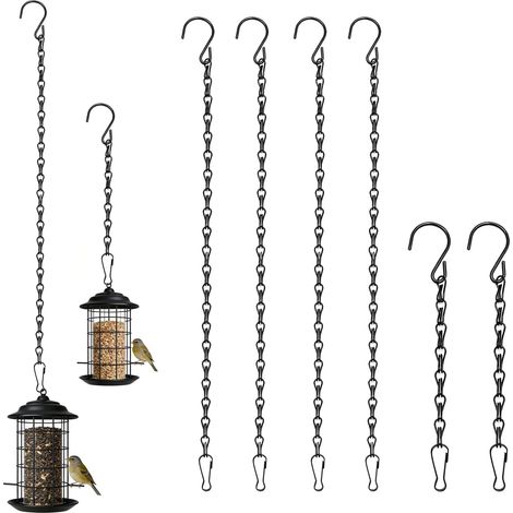 6 Pièces Chaîne de Suspension Plante Métal Noir – Pot Suspendu Jardin Intérieur Extérieur – Chaîne Ajustable 25/50 cm avec Crochets S pour Fleurs, Lanternes, Mangeoires, Décoration (1/5)