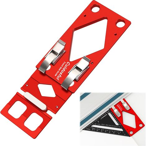 Butée d'angle pour rail de guidage, butée fraisée CNC à 90° avec guide de bord, compatible avec rail de guidage, butée en aluminium pour scie circulaire (1/5)