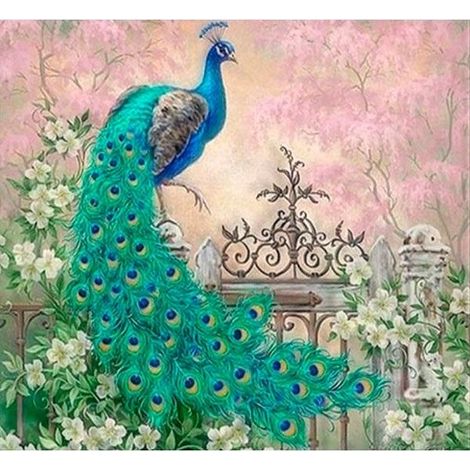 5D-Diamantmosaik – Pfau 40 x 30 cm