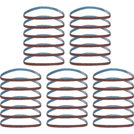 30 bandes abrasives 3/8X14 pouces, 6 de chacun des grains 60/80/120/150/240, oxyde d'aluminium pour le polissage du bois et du métal (1/5)