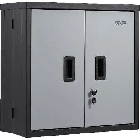 Armoire murale en métal, design pliable, étagères réglables, noir (1/5)