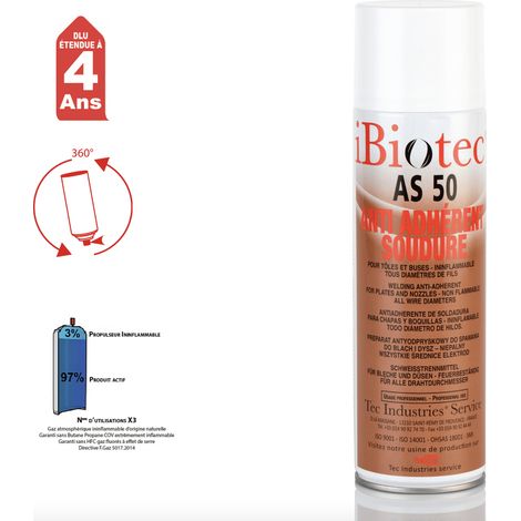ANTI-GRATTONS SOUDURES ININFLAMMABLES - Aérosol 650 ML - IBITOTEC AERO AS 50