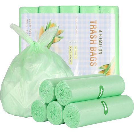 100 Pièces Sac Poubelle 20L – 50x60cm, Ultra-Résistant à la Déchirure, Rouleaux Prédécoupés pour Déchets de Cuisine (1/5)