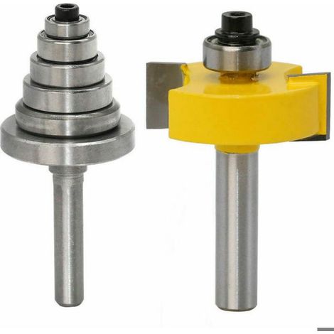 Fraise à feuillure 8 mm – 6 roulements – Profondeurs 28,6 mm à 9,52 mm – Pour bois dur et composites – Outil de menuiserie (1/4)