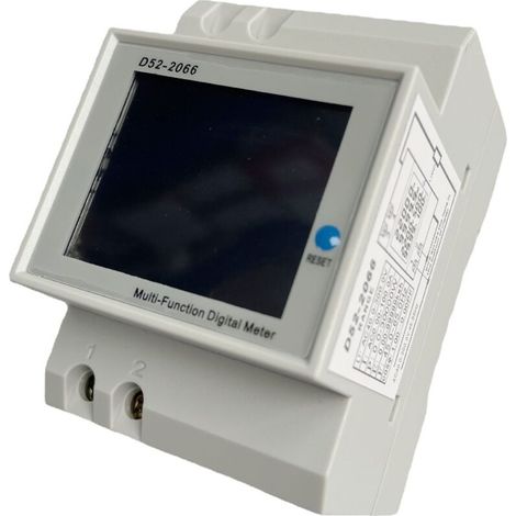 D52-2066 Indicador Medidor de electricidad inteligente monofásico para el hogar Medidor eléctrico multifuncional tipo riel Pantalla LCD AC40-300V (110-220V) 100A Vol (1/5)