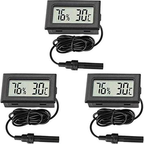Termómetro e higrómetro digital compacto – Rango de -50 °C a +70 °C – Precisión ±1 °C – Pantalla LCD para acuarios y reptiles (1/5)
