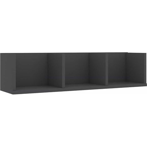 Maison Exclusive - CD-Wandregal Grau 75x18x18 cm Holzwerkstoff (1/5)