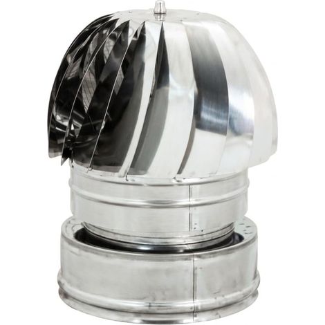MAKA Terminale Eolico Canna Fumaria Doppia Parete 50 Inox Ø 250 mm (esterno 350) (1/5)
