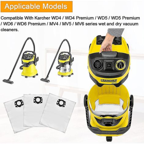 Confezione da 12 sacchetti filtro per aspirapolvere Karcher WD4, WD5, WD6, MV4, MV5 e MV6 - Kit di accessori e ricambi - AquaForge (1/4)