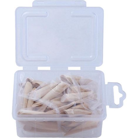 Lot de 50 bouchons en bois massif de 9,5 mm en pin pour perçage par trous de poche, accessoires pour le travail du bois et l'assemblage de meubles. (1/5)