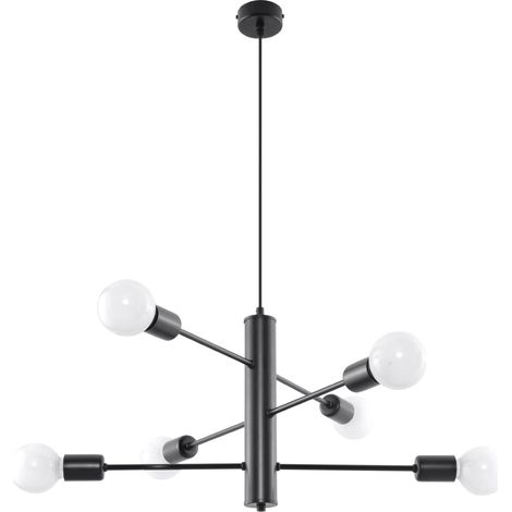 SUSPENSIONS ORALIA 6 E27 NOIR LUMILO 03.123.05 (1/5)