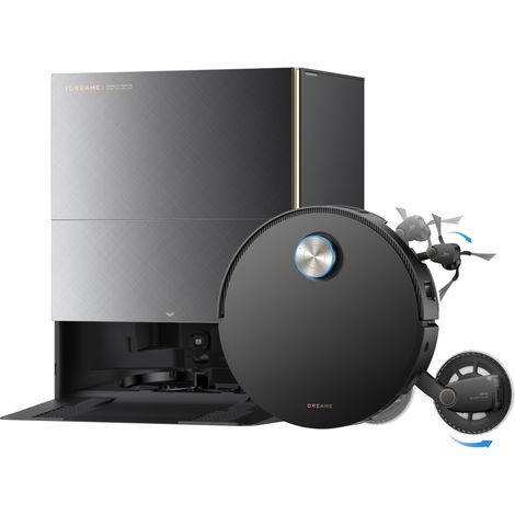 Dreame - X60 Pro Ultra Complete Gris, Robot Aspirateur et Laveur, 42 000 Pa, UltraExtend à 2 Bras, Obstacles 10 cm, Nettoyage Auto. serpillière 100 °C et démêlage 100% (1/5)