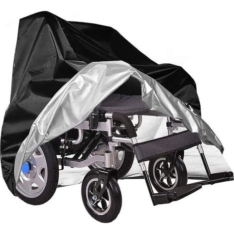 Housse imperméable pour fauteuil roulant, lourde, indéchirable, housse de protection en Oxford pour l'extérieur (115 x 75 x 130 cm) (1/4)